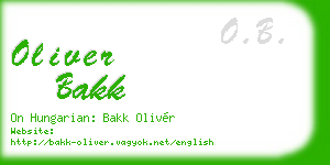 oliver bakk business card