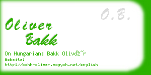 oliver bakk business card